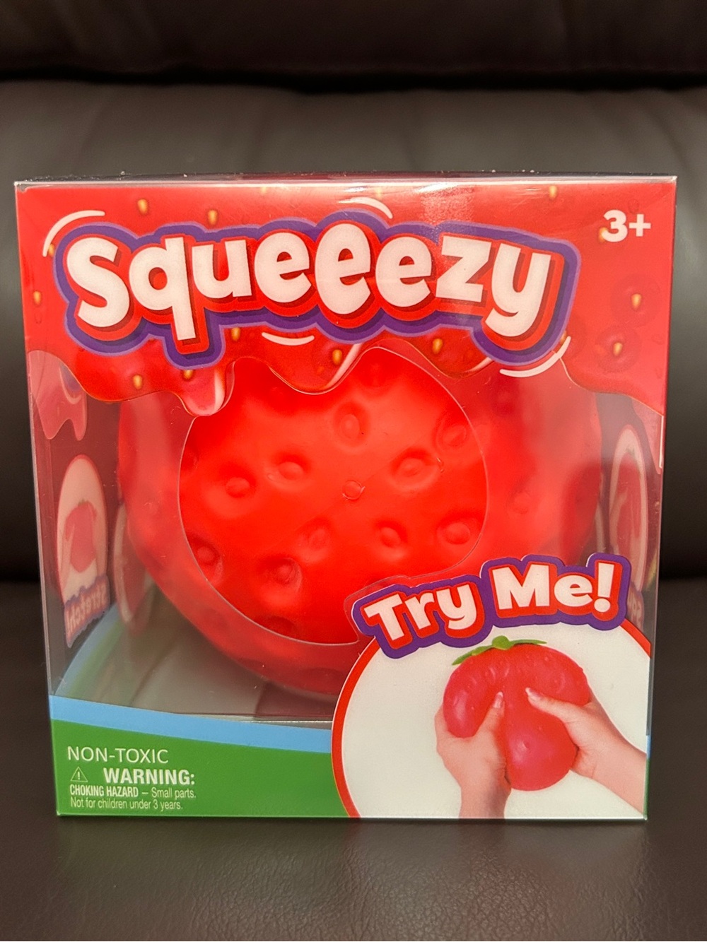 Squeeezy Strawberry Squishy Fidget Toy NWT